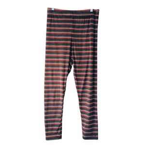Cuddl Duds Pants Womens Multicolor Striped Velour Lounge Pajama Bottoms Medium